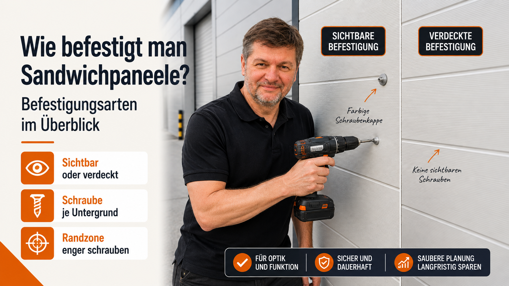 Wie befestigt man Sandwichpaneele? Befestigungsarten im Überblick