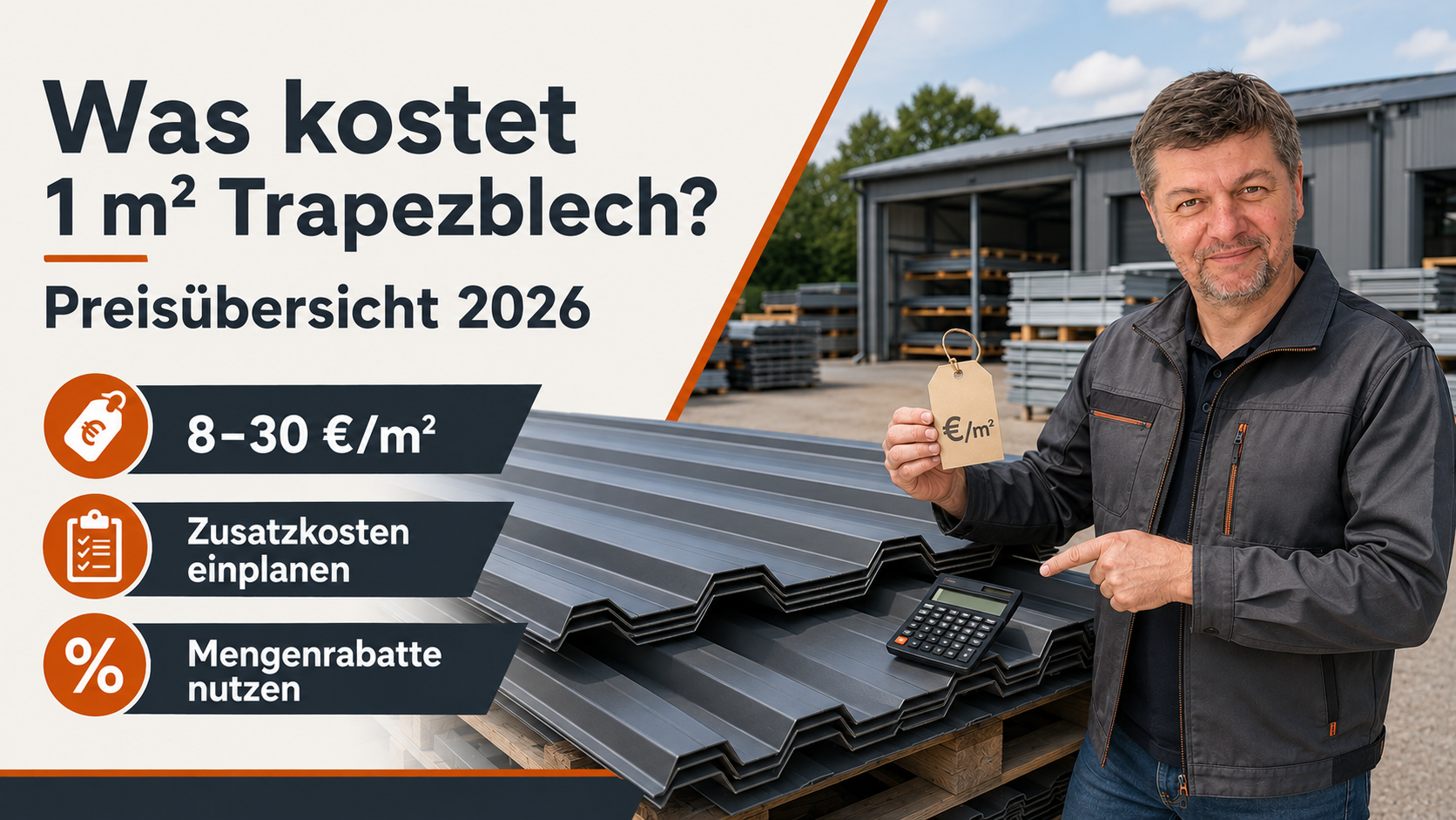 Was kostet 1 m² Trapezblech? Preisübersicht 2026