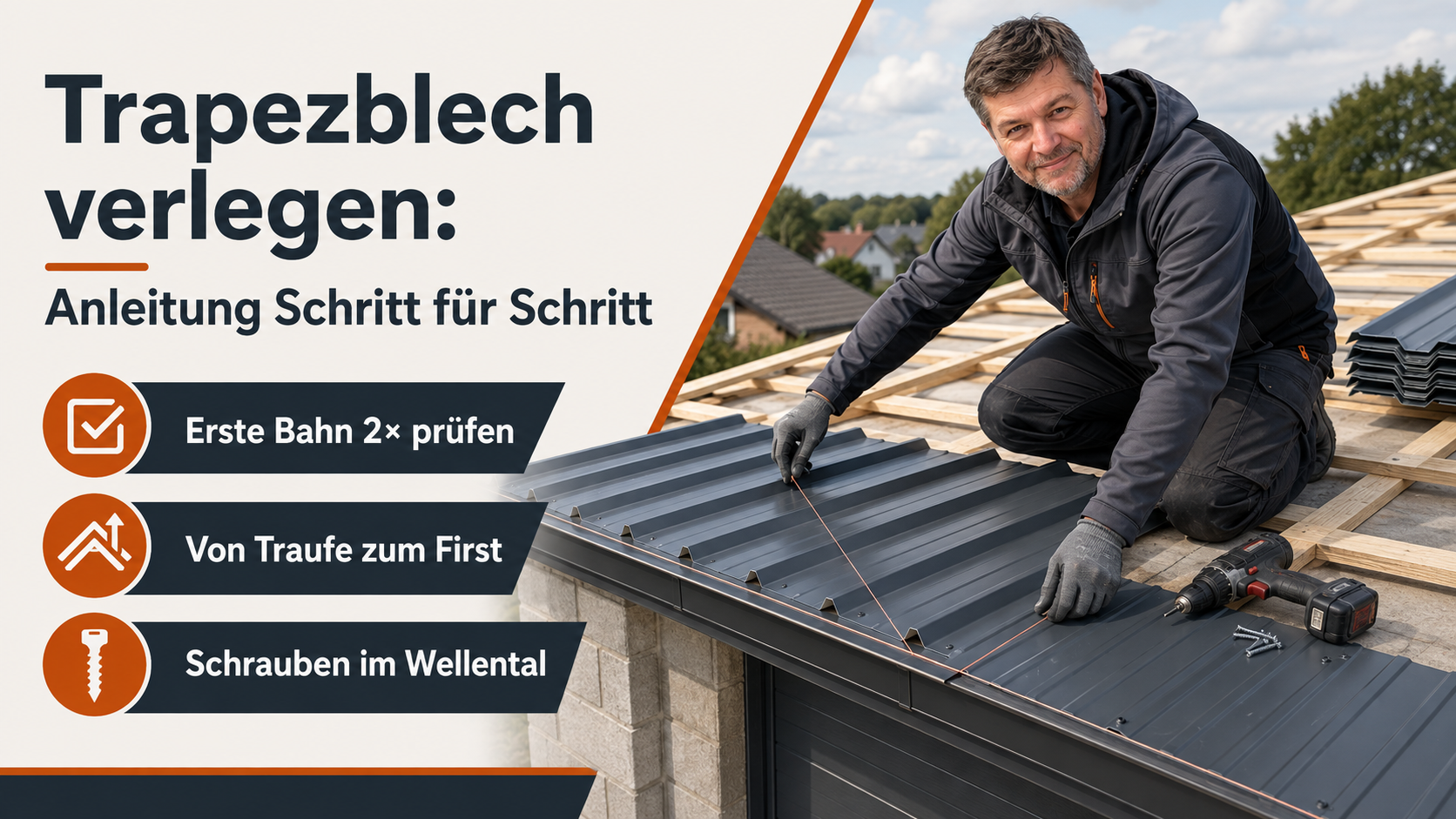 Trapezblech verlegen: Anleitung Schritt für Schritt