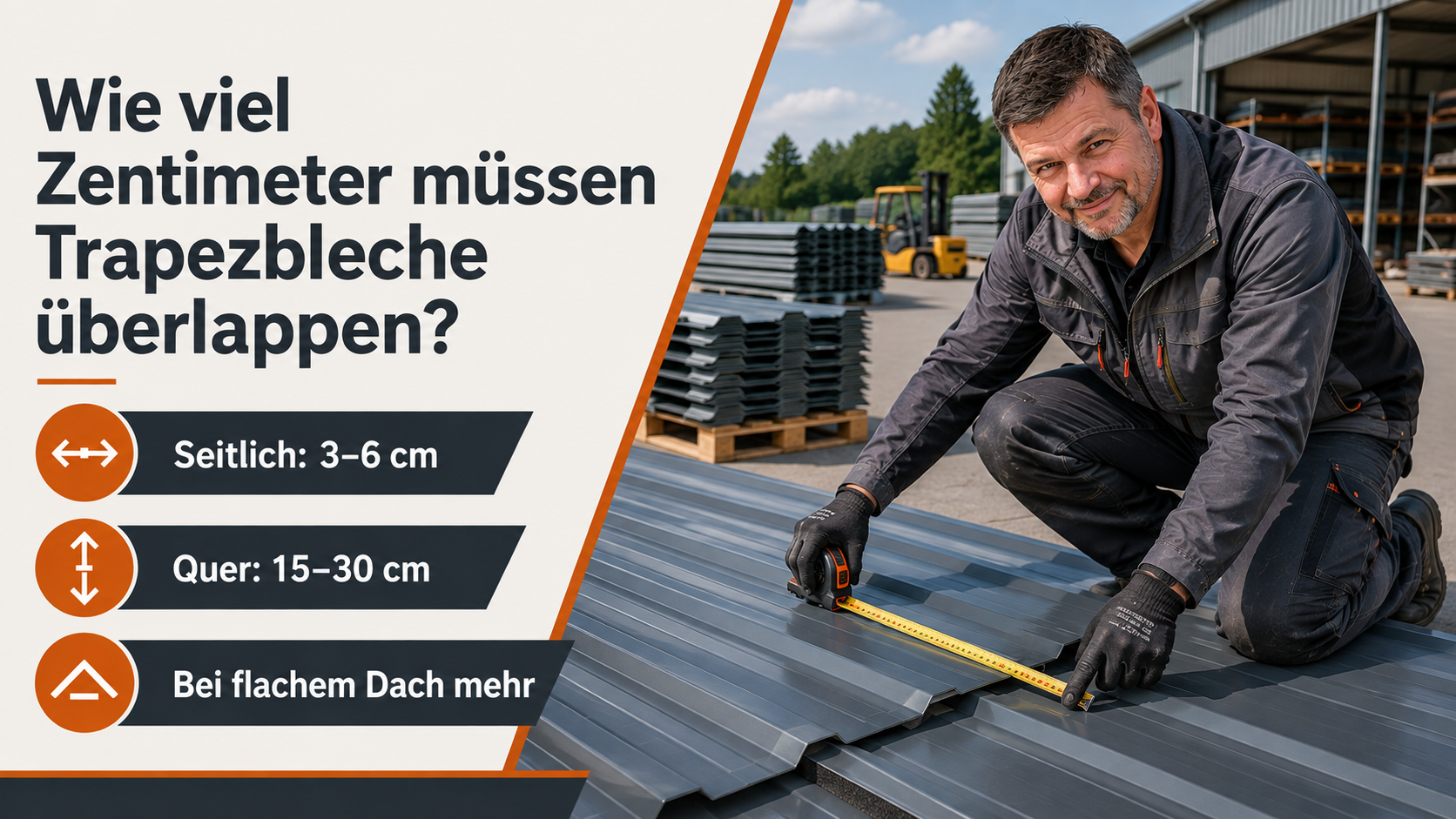 Wie viel Zentimeter müssen Trapezbleche überlappen?