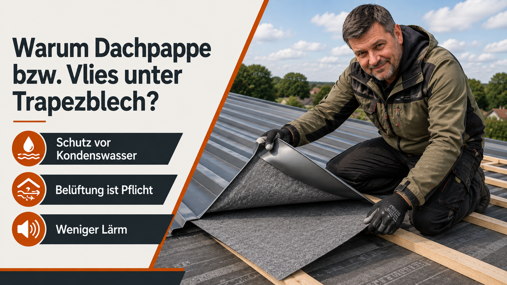 Warum Dachpappe bzw. Vlies unter Trapezblech?