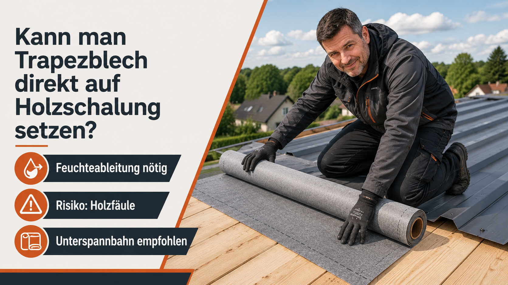 Kann man Trapezblech direkt auf Holzschalung setzen?