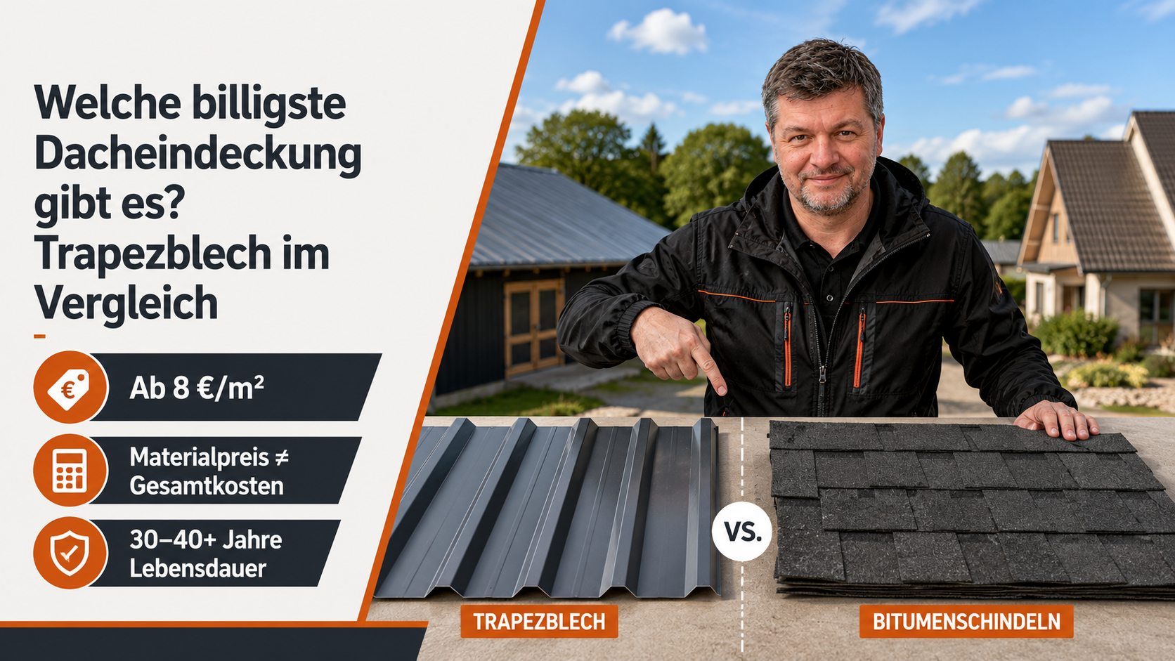 Welche billigste Dacheindeckung gibt es? Trapezblech im Vergleich