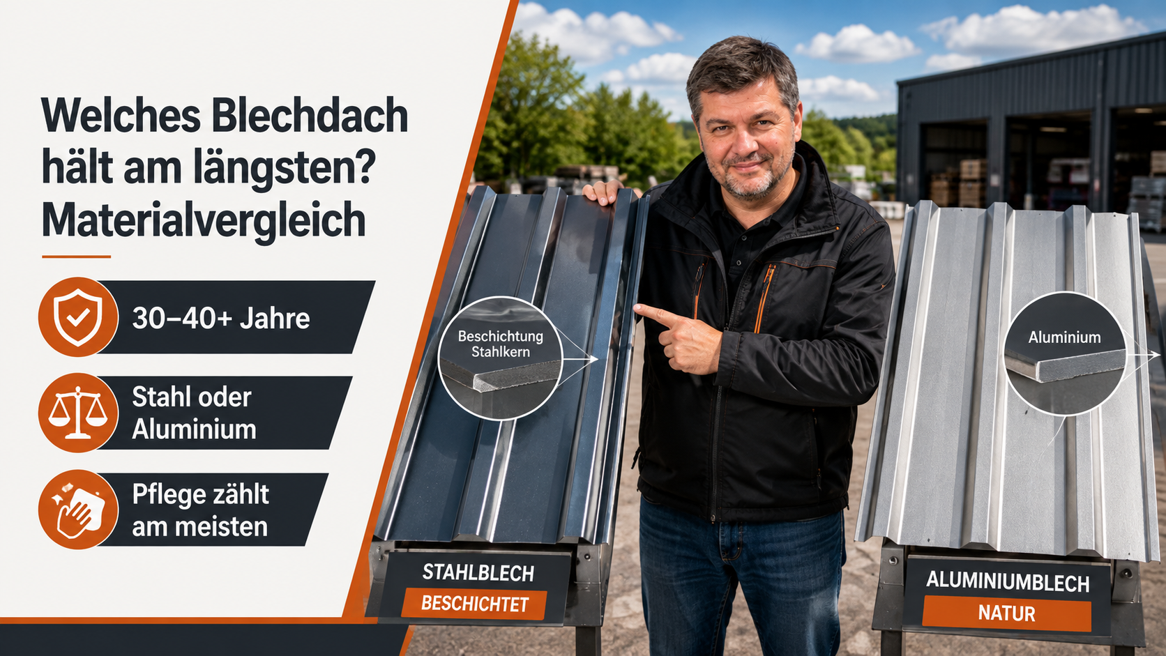 Welches Blechdach hält am längsten? Materialvergleich