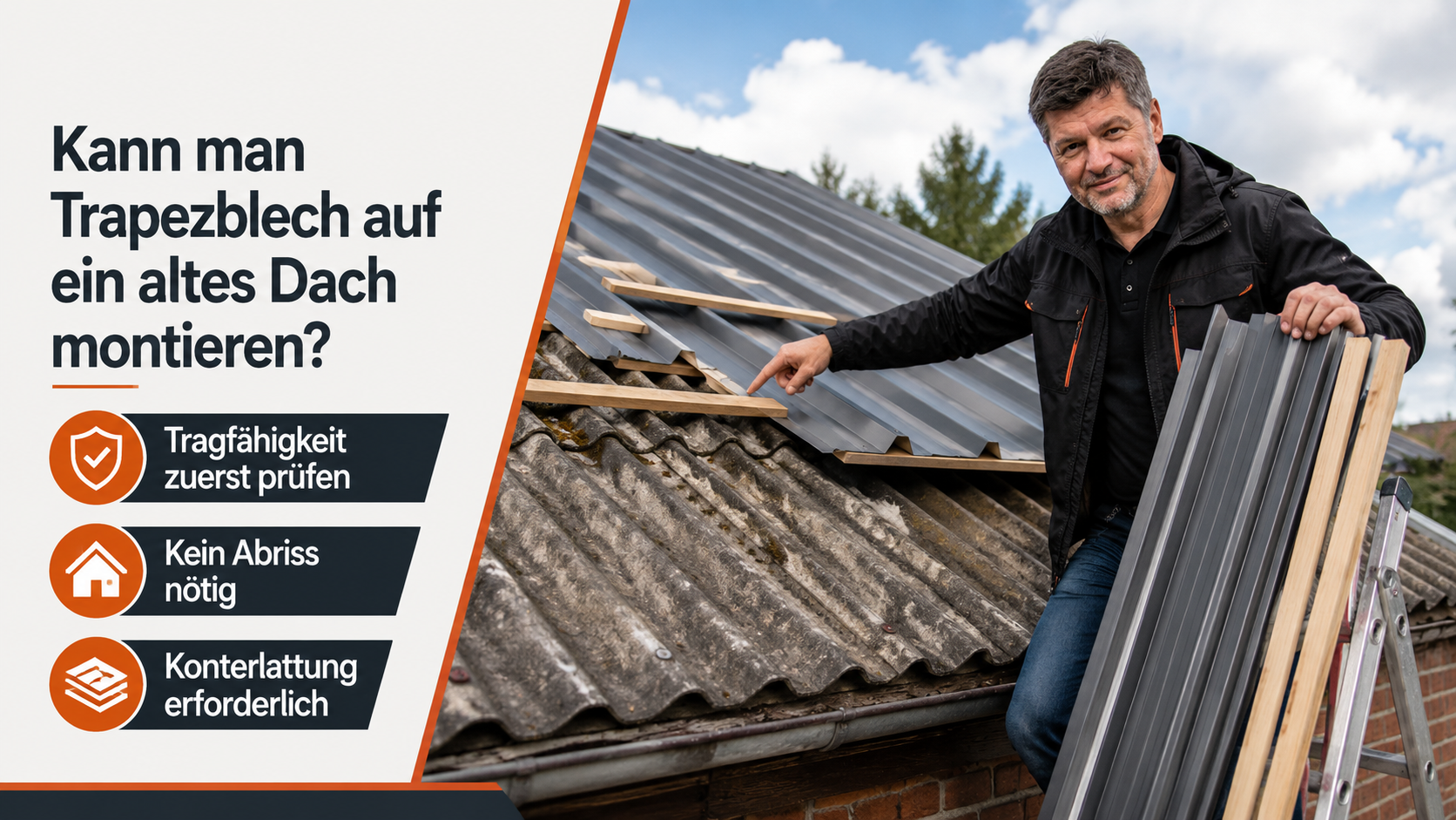Kann man Trapezblech auf ein altes Dach montieren?