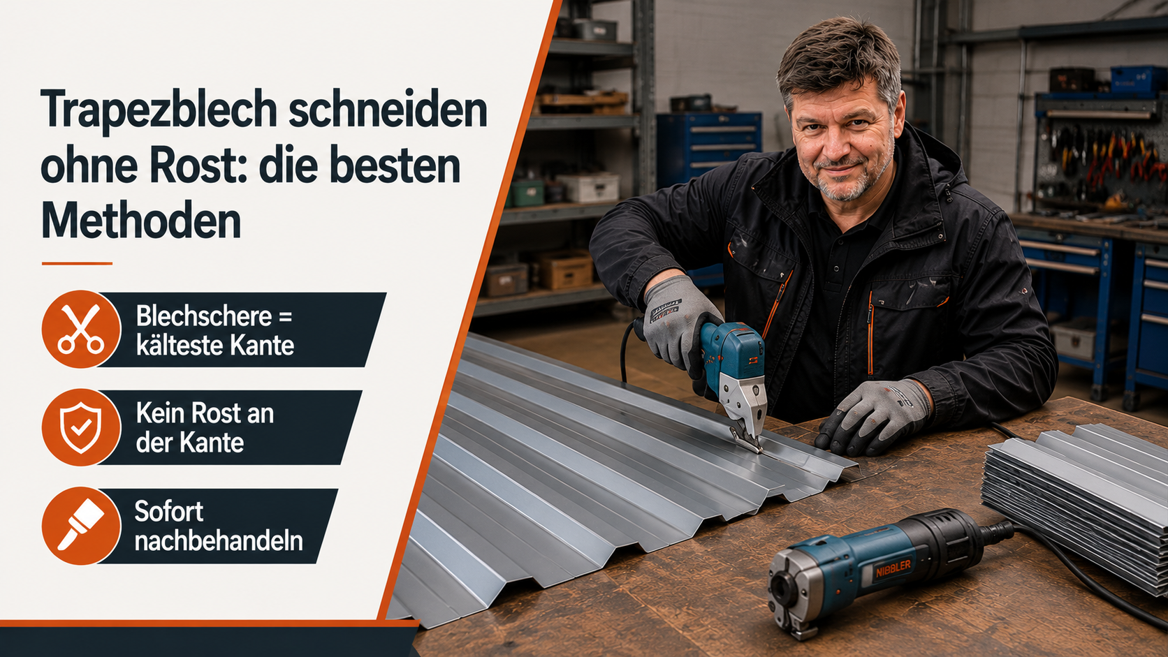 Trapezblech schneiden ohne Rost: die besten Methoden