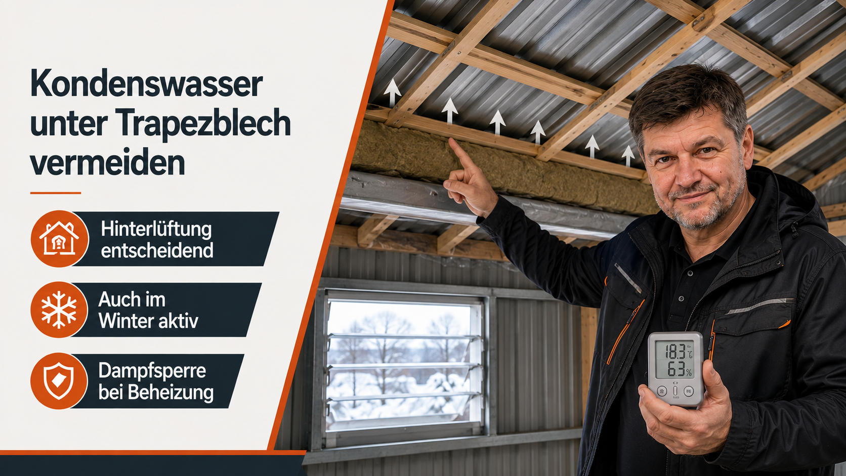 Kondenswasser unter Trapezblech vermeiden