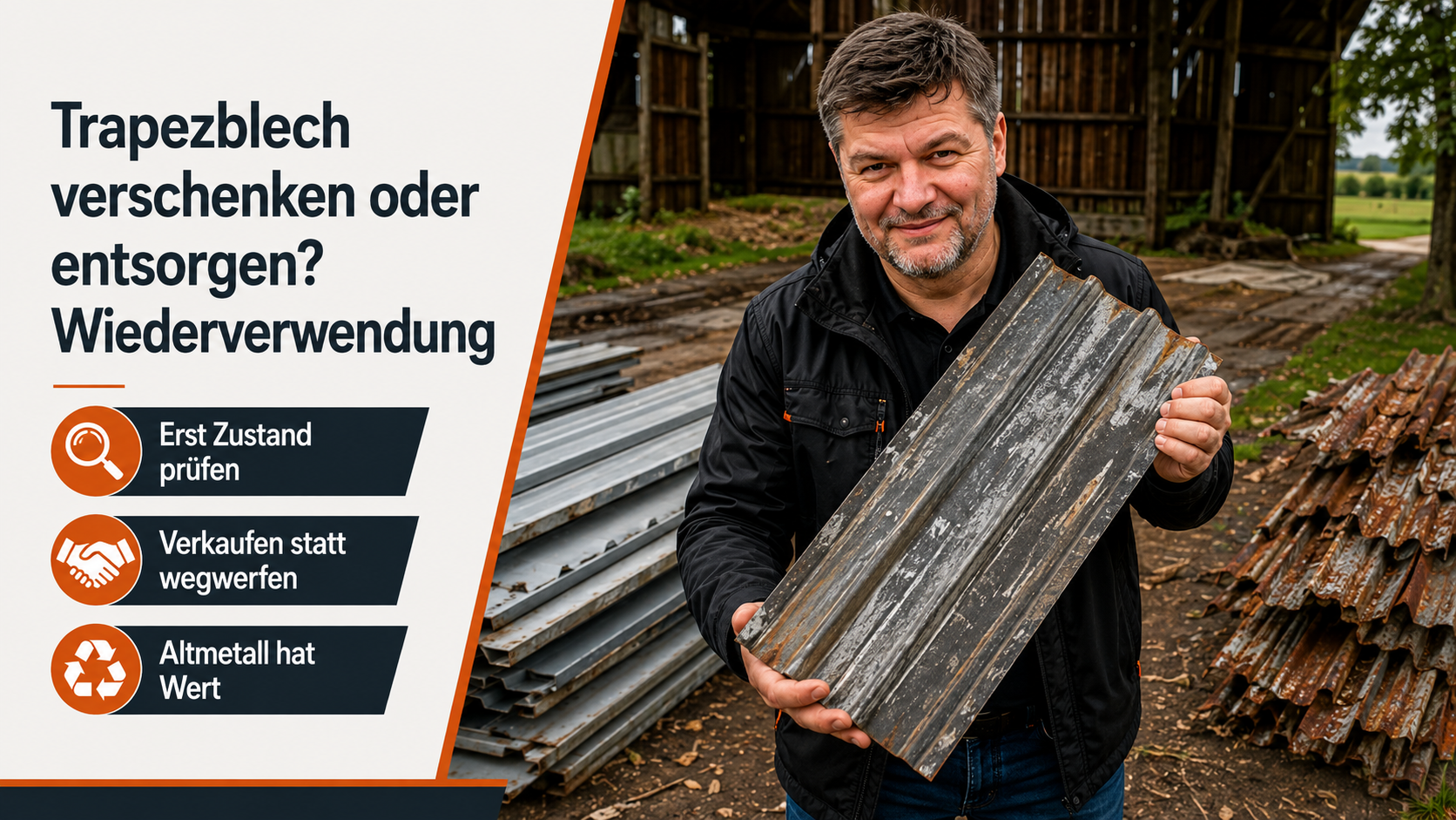 Trapezblech verschenken oder entsorgen? Wiederverwendung