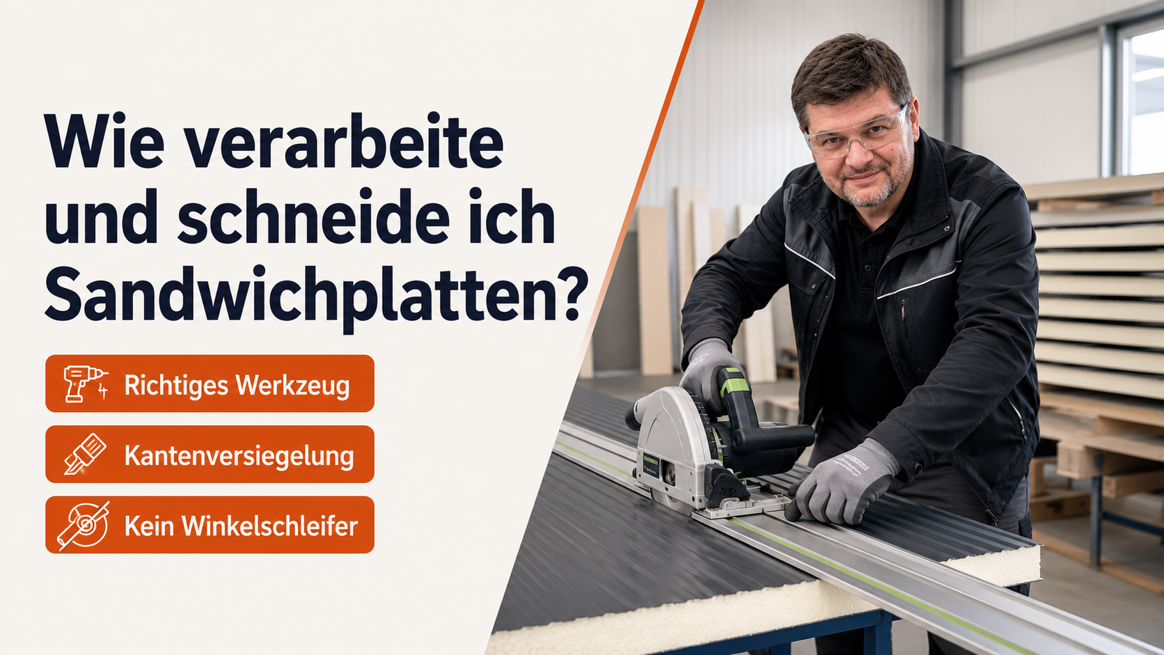 Wie verarbeite und schneide ich Sandwichplatten?