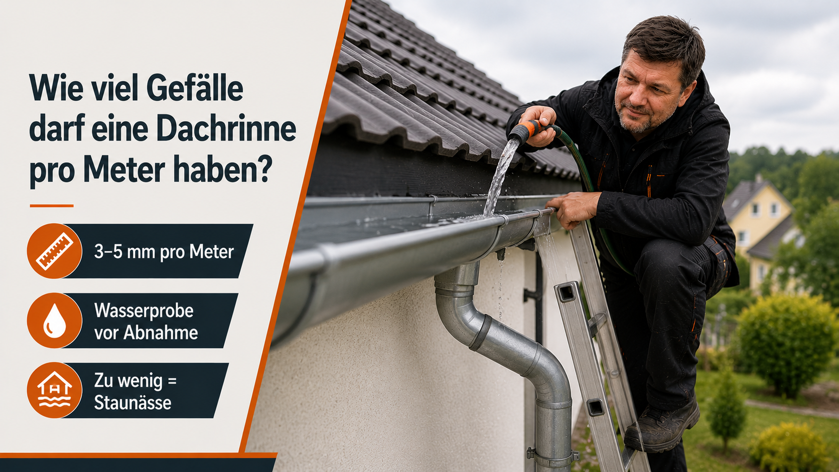 Wie viel Gefälle darf eine Dachrinne pro Meter haben?