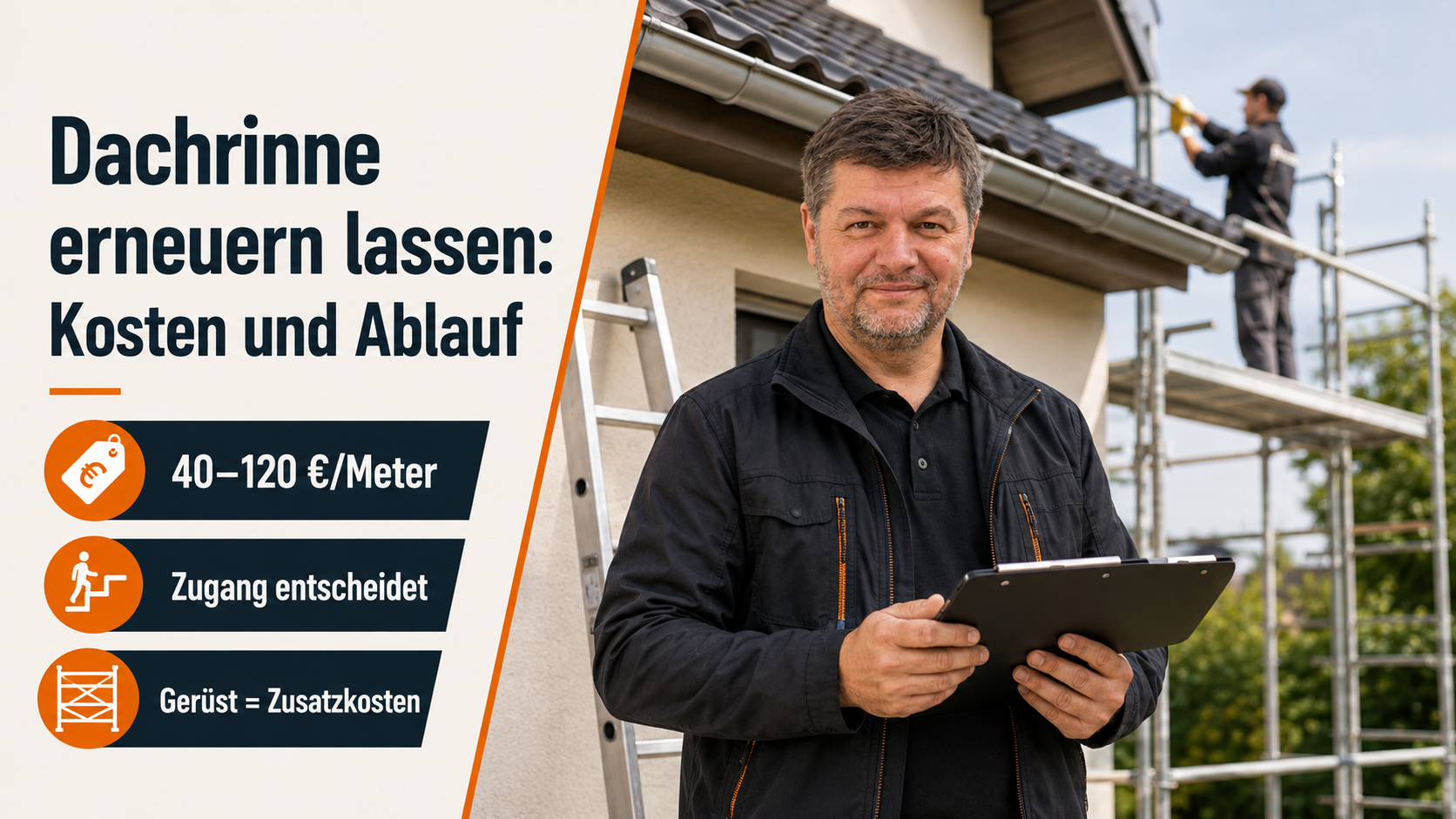 Dachrinne erneuern lassen: Kosten und Ablauf